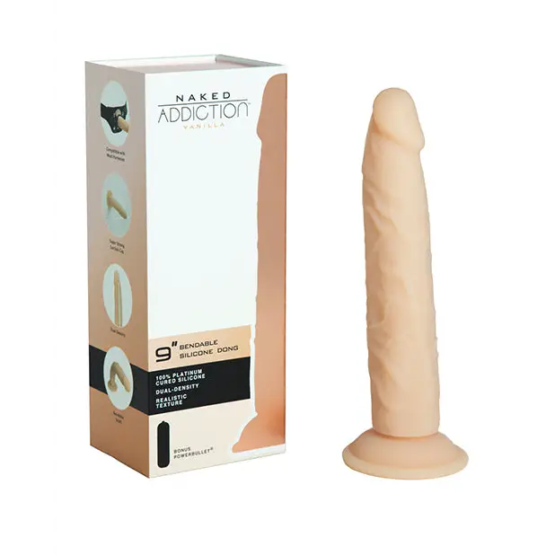 Naked Addiction 9 Dual Density Silicone Dildo - Vanilla