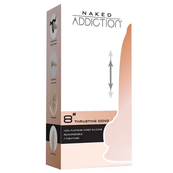 Naked Addiction 9’’ Thrusting Dong w/Remote - Flesh - Dongs & Dildos