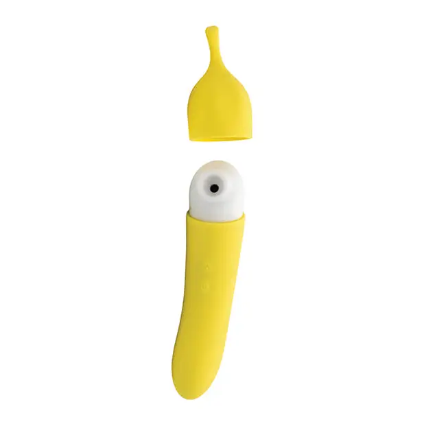 Natalie’s Toy Box Banana Cream Air Pulse & G-Spot Vibrator - Yellow - Stimulators