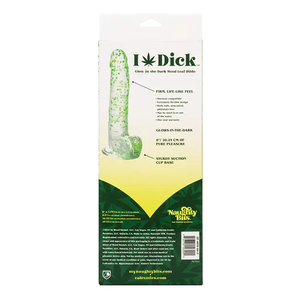 Naughty Bits I Leaf Dick Glow In The Dark Weed Leaf Dildo - Dongs & Dildos