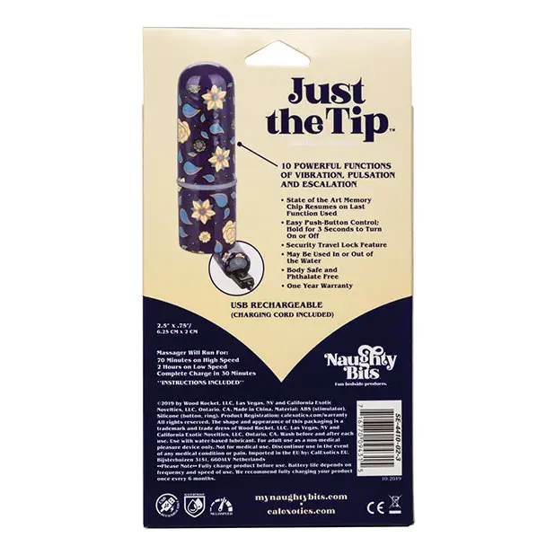 Naughty Bits Just the Tip Bullet Vibrator - Multi Color - Stimulators