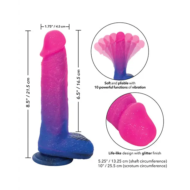 Naughty Bits Ombre Hombre XL Vibrating Dildo - Vibrators