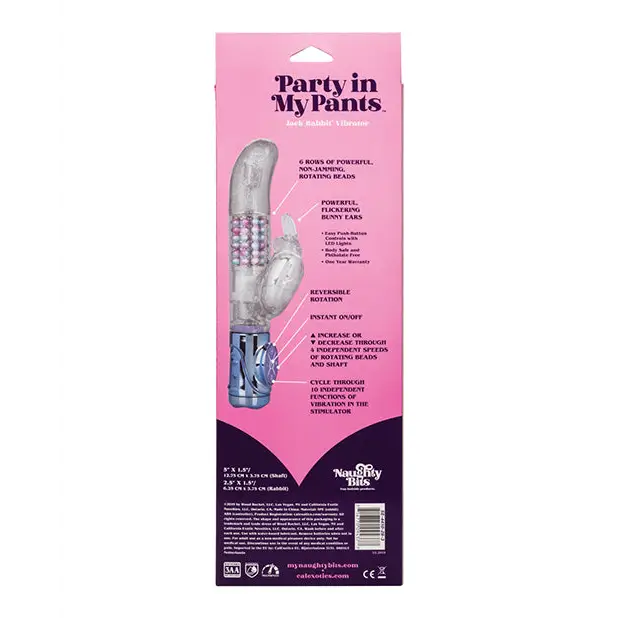 Naughty Bits Party in My Pants Jack Rabbit Vibrator - Multi Color - Vibrators