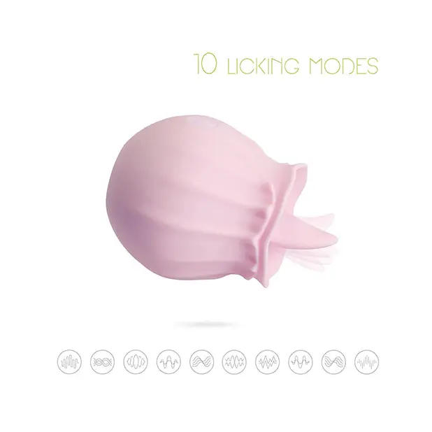 Nectar Clit Licking Rose Vibrator - Pink - Stimulators