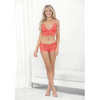 Neon Cami w/Wide Elastic Band & Booty Short Neon Coral LG - Lingerie - Hanging
