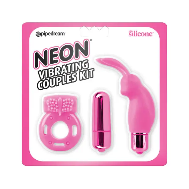 Neon Luv Touch Vibrating Couples Kit - Pink - Vibrators