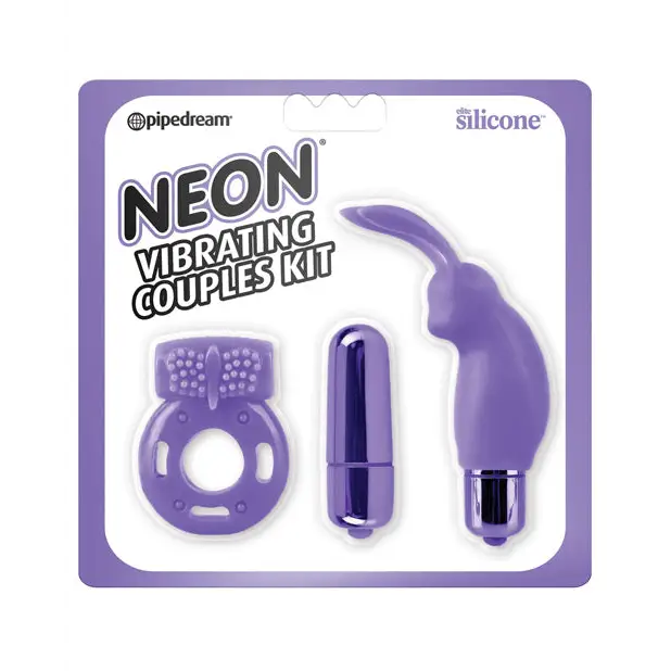 Neon Luv Touch Vibrating Couples Kit - Purple - Vibrators