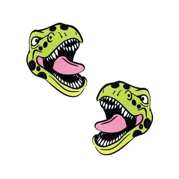 Neva Nude Black Light Dinosaur Pasties - Green O/S - Lingerie - Packaged
