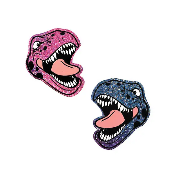 Neva Nude Black Light Dinosaur Pasties - Pink & Blue O/S - Lingerie - Packaged