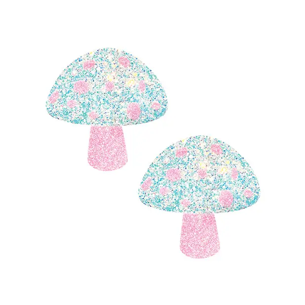 Neva Nude Black Light Glitter Shroom Pasties - Pink/White O/S