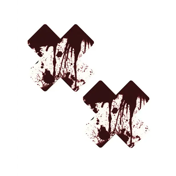 Neva Nude Blood Splatter X Factor Pasties - Red/White O/S