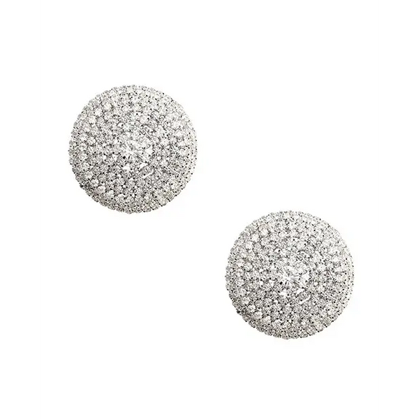 Neva Nude Burlesque Big O Crystal Jewel Reusable Silicone Pasties - Silver O/S - Lingerie - Packaged