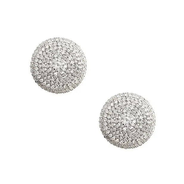 Neva Nude Burlesque Big O Crystal Jewel Reusable Silicone Pasties - Silver O/S - Lingerie - Packaged