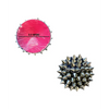 Neva Nude Burlesque Bowser Spike Pleather Reusable Silicone Pasties - Silver/Black O/S - Lingerie - Packaged