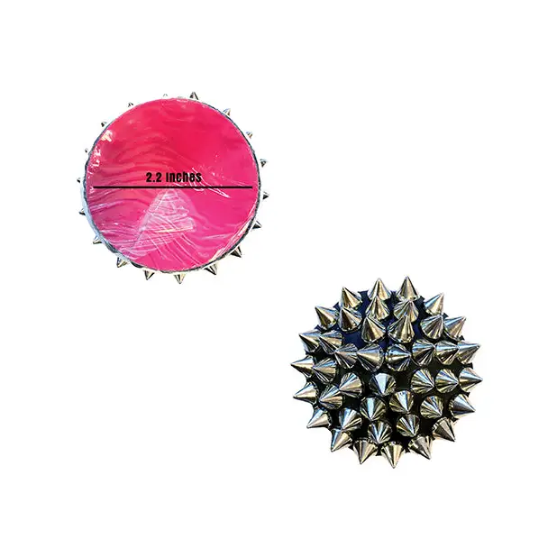 Neva Nude Burlesque Bowser Spike Pleather Reusable Silicone Pasties - Silver/Black O/S - Lingerie - Packaged