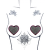 Neva Nude Burlesque Heart N’ Soul Crystal Heart Pasties - Pink/Clear O/S - Lingerie - Packaged