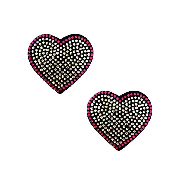 Neva Nude Burlesque Heart N’ Soul Crystal Heart Pasties - Pink/Clear O/S - Lingerie - Packaged