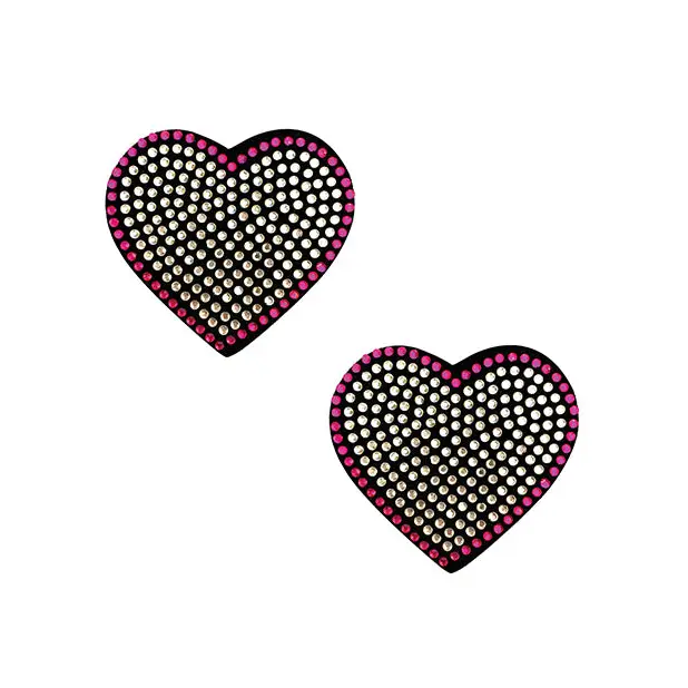 Neva Nude Burlesque Heart N’ Soul Crystal Heart Pasties - Pink/Clear O/S - Lingerie - Packaged