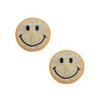 Neva Nude Burlesque Smile Face Jewel Reusable Silicone Pasties - Gold O/S - Lingerie - Packaged