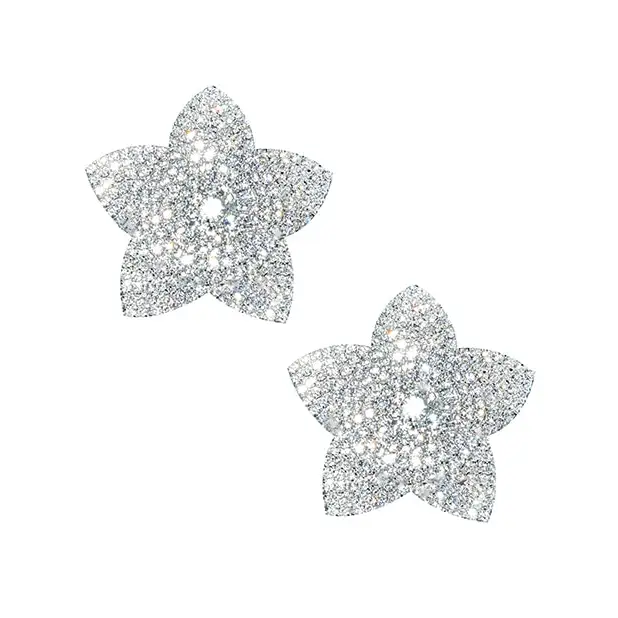 Neva Nude Burstin Blooms Crystal Jewel Reusable Silicone Nipple Pasties - Clear O/S - Lingerie - Packaged