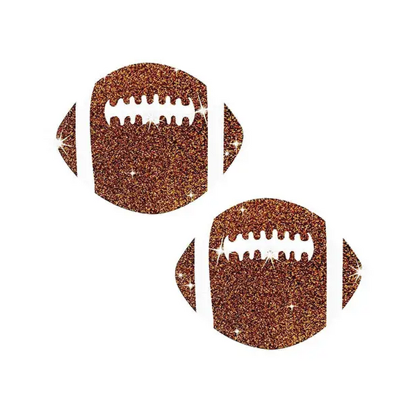 Neva Nude Football Glitter Pasties - Brown O/S - Lingerie - Packaged