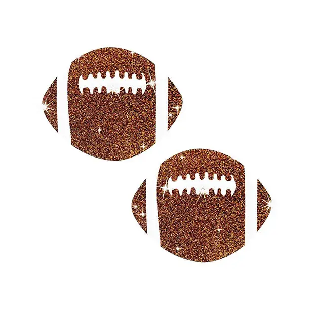 Neva Nude Football Glitter Pasties - Brown O/S - Lingerie - Packaged