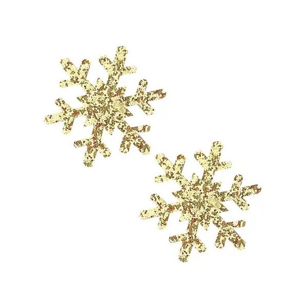 Neva Nude Glitter Snowflake Pasties - Gold O/S