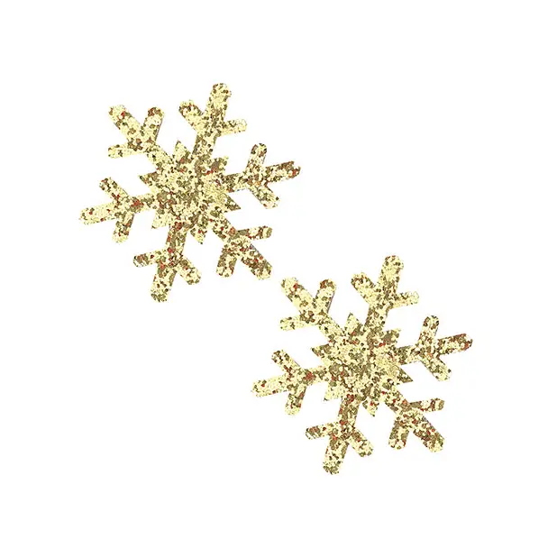 Neva Nude Glitter Snowflake Pasties - Gold O/S