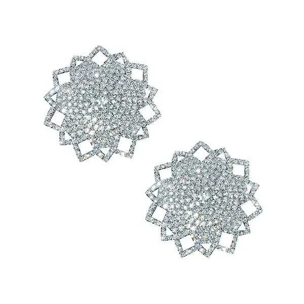 Neva Nude Ice Crystal Jewel Reusuable Silicone Nipple Pasties - Clear O/S - Lingerie - Packaged