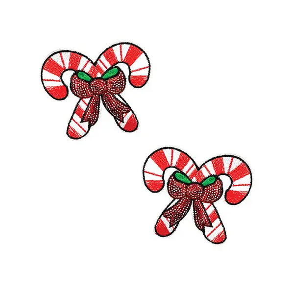 Neva Nude Sequin Candy Cane Pasties - Red/White O/S - Lingerie - Packaged