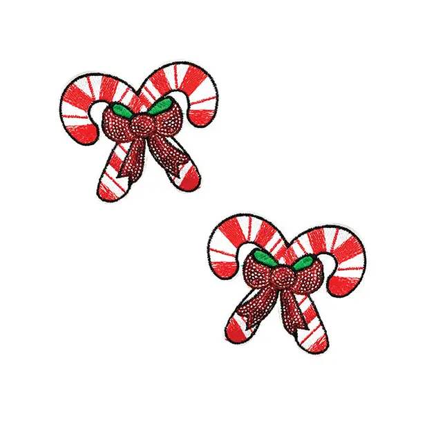 Neva Nude Sequin Candy Cane Pasties - Red/White O/S - Lingerie - Packaged