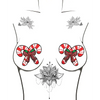 Neva Nude Sequin Candy Cane Pasties - Red/White O/S - Lingerie - Packaged
