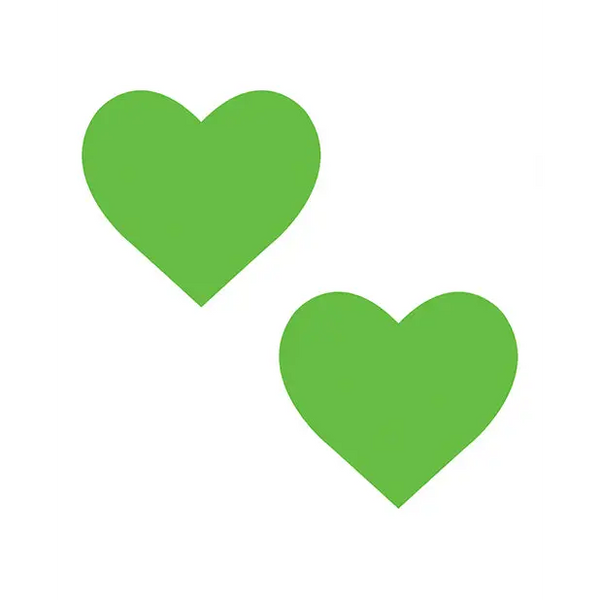 Neva Nude Temperature Reactive Heart Pasties - Neon Green - Lingerie - Packaged