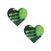 Neva Nude Temperature Reactive Heart Pasties - Neon Green - Lingerie - Packaged