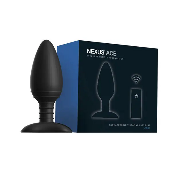 Nexus Ace Remote Control Butt Plug Large - Black - Anal Products