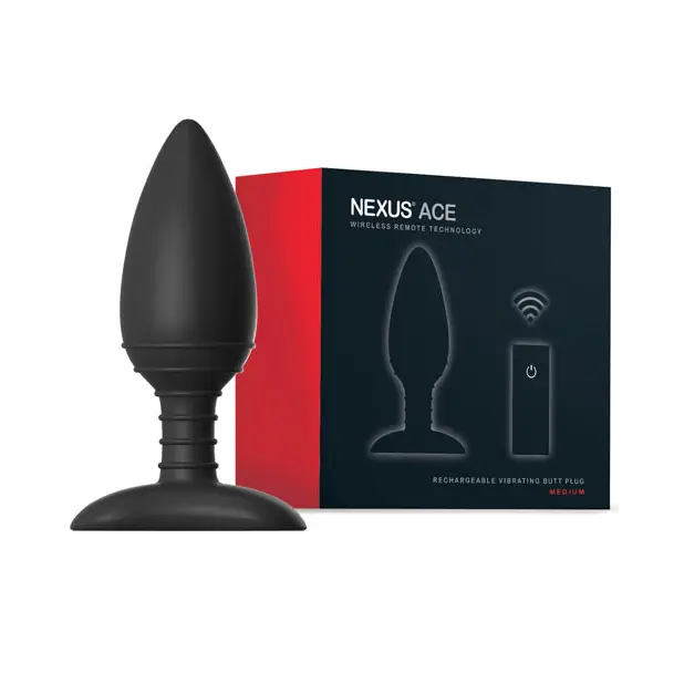 Nexus Ace Remote Control Butt Plug Medium - Black - Anal Products