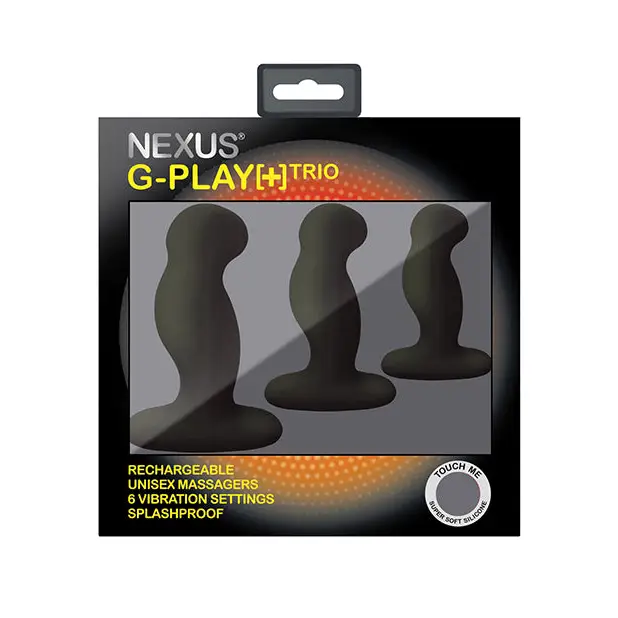 Nexus G Play Trio Rechargeable Massagers - Black - Anal Products