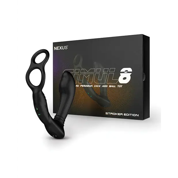 Nexus Simul8 Dual Anal & Perineum Cock & Ball - Black - Penis Enhancement