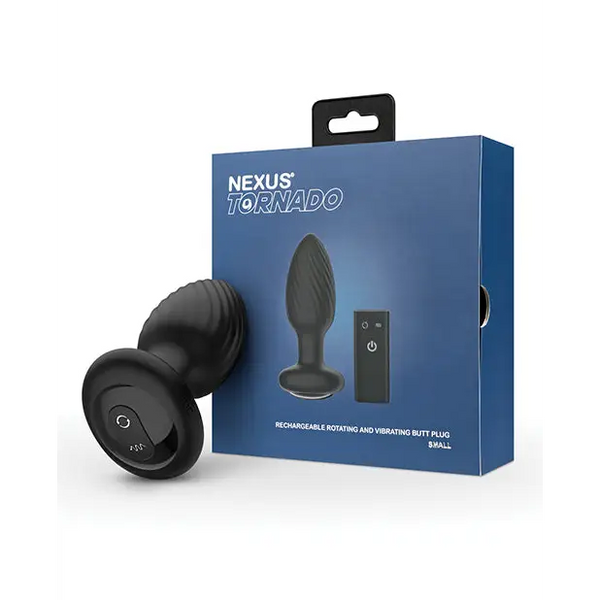 Nexus Tornado Rotating & Vibrating Butt Plug - Black - Anal Products