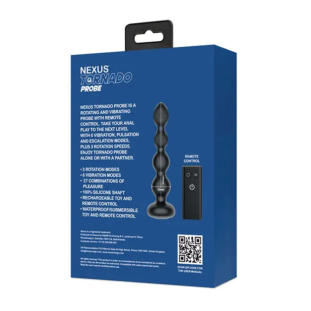 Nexus Torpedo Probe Rotating & Vibrating Butt Plug - Black - Anal Products