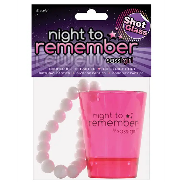 Night to Remember Shot Glass Bracelet by sassigirl - Pink - Bachelorette & Party Supplies
