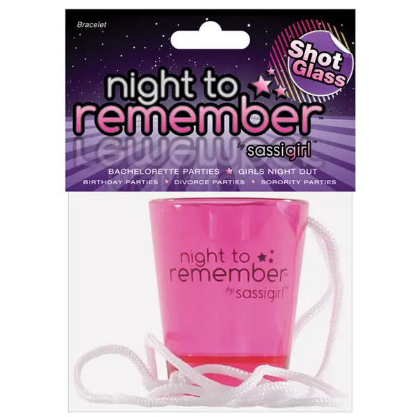 Night to Remember Shot Glass Necklace by sassigirl - Bachelorette & Party Supplies