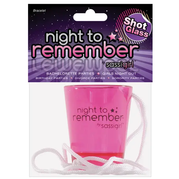 Night to Remember Shot Glass Necklace by sassigirl - Bachelorette & Party Supplies