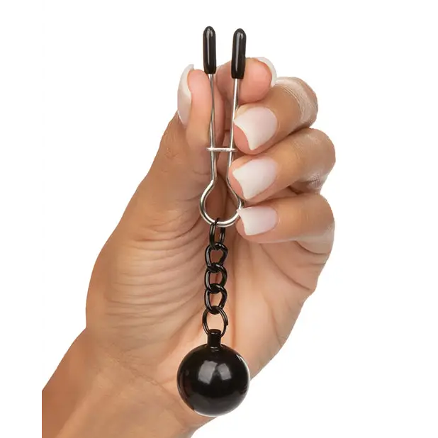 Nipple Grips Weighted Tweezer Nipple Clamps -Silver - Bondage Blindfolds & Restraints