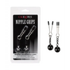 Nipple Grips Weighted Tweezer Nipple Clamps -Silver - Bondage Blindfolds & Restraints