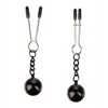 Nipple Grips Weighted Tweezer Nipple Clamps -Silver - Bondage Blindfolds & Restraints