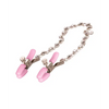 Nipple Play Crystal Chain Nipple Clamps - Pink - Bondage Blindfolds & Restraints
