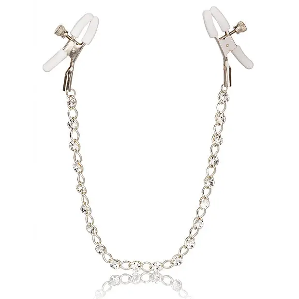 Nipple Play Crystal Nipple Clamps - Clear - Bondage Blindfolds & Restraints