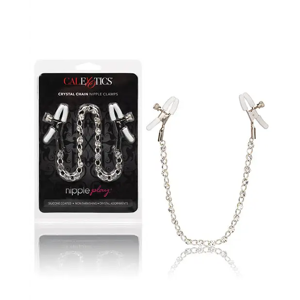 Nipple Play Crystal Nipple Clamps - Clear - Bondage Blindfolds & Restraints