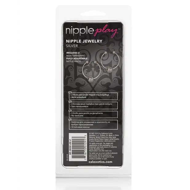 Nipple Play Nipple Jewelry - Silver - Bondage Blindfolds & Restraints